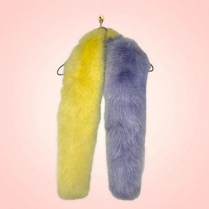 Kandee purple & yellow faux fur scarf (OS)